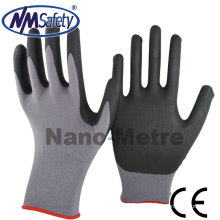 NMSAFETY 15 calibre de nylon spandex espuma de nitrilo CE EN388 4121 luvas de proteção